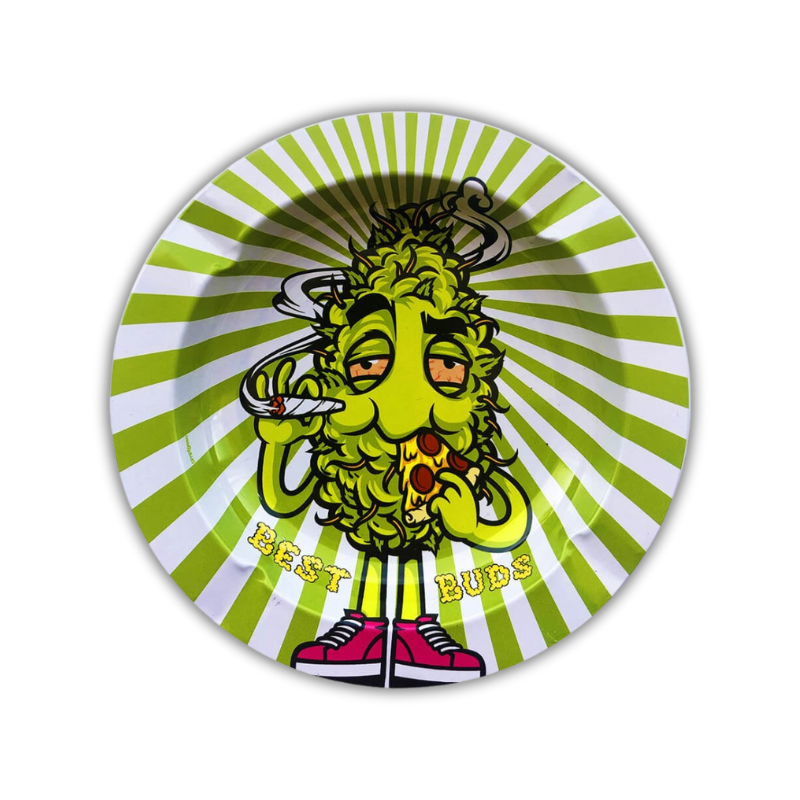 Cinzeiro de metal Best Buds, design Pizza Bud