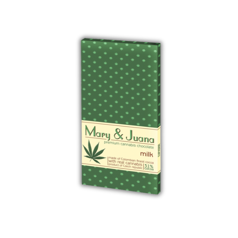 Mary & Juana Chocolate de Leite com sementes de cânhamo (32% cacau), 80 g