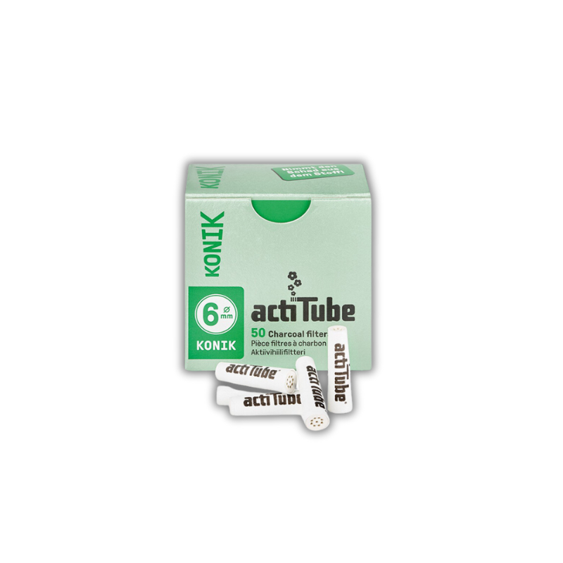 Filtros de Carvão Ativado ActiTube Konik (Caixa com 50 Unidades)
