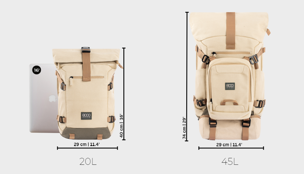 Nomad Hemp Rolltop Backpack - The 3-in-1 expandable hemp backpack for nomads